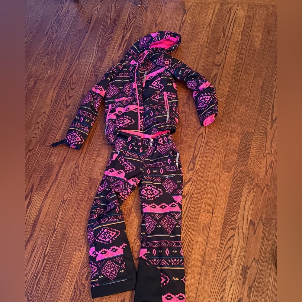 Spyder Pink Black Ski Snowboard Snow Jacket Pants Set